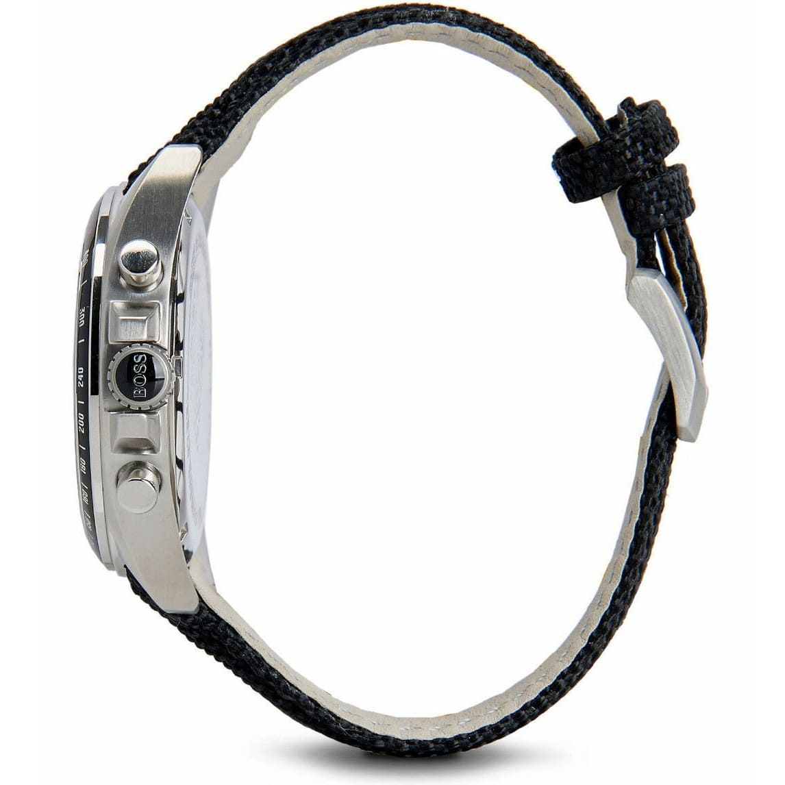 1513087 hugo boss watch men black leather driver nylon 3 1