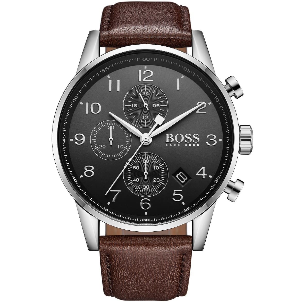 1513494 hugo boss watch men brown leather navigator 1