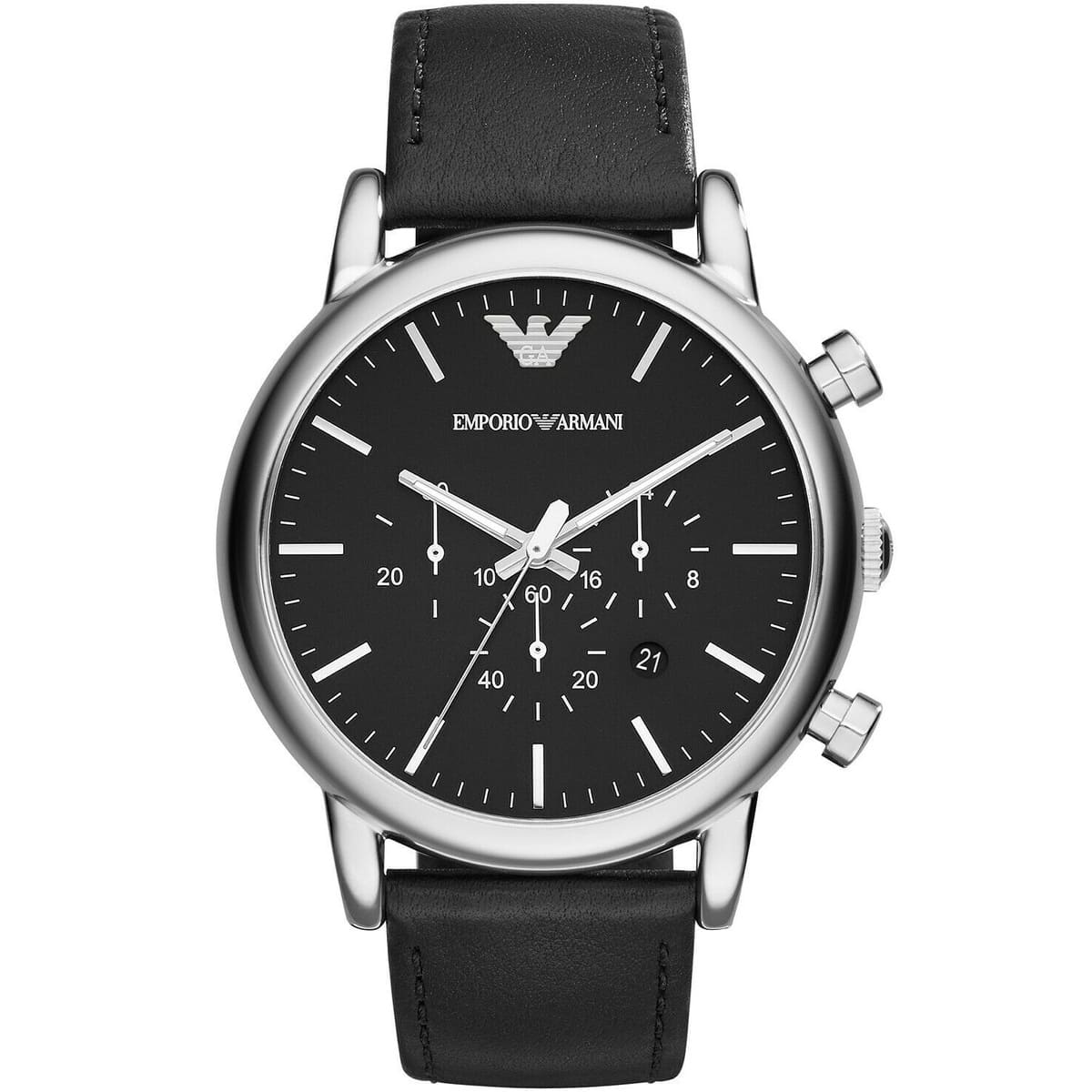 ar1828 emporio armani watch men black leather luigi 1