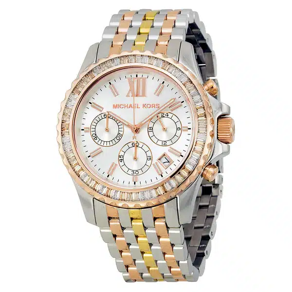 michael kors everest chronograph silver dial tritone ladies watch mk5876 600x 1