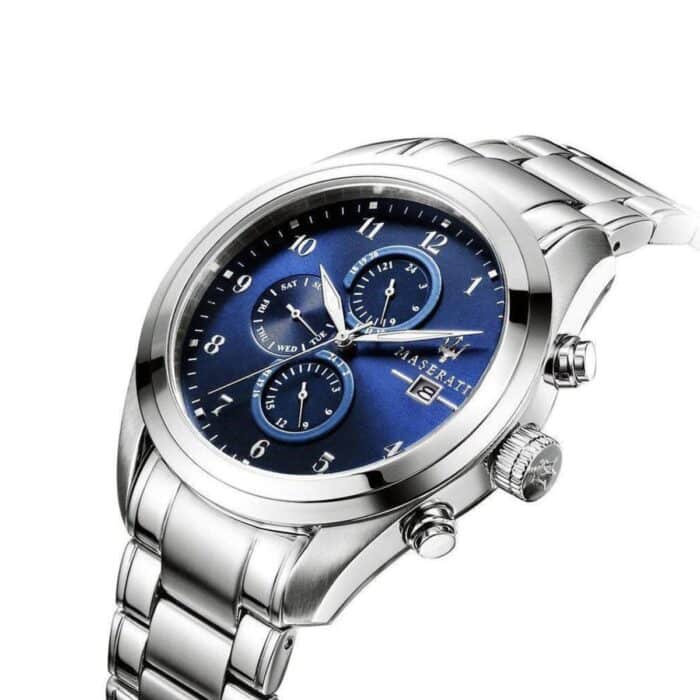 r8853112505 maserati watch men blue dial metal stainless steel silver strap quartz battery analog three hand traguardo 2 700x700 1 1