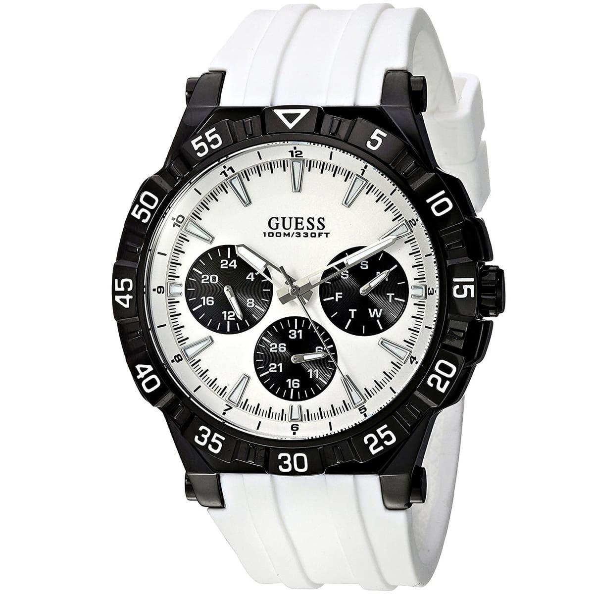 w0966g3 guess watch men white rubber exec 2 1