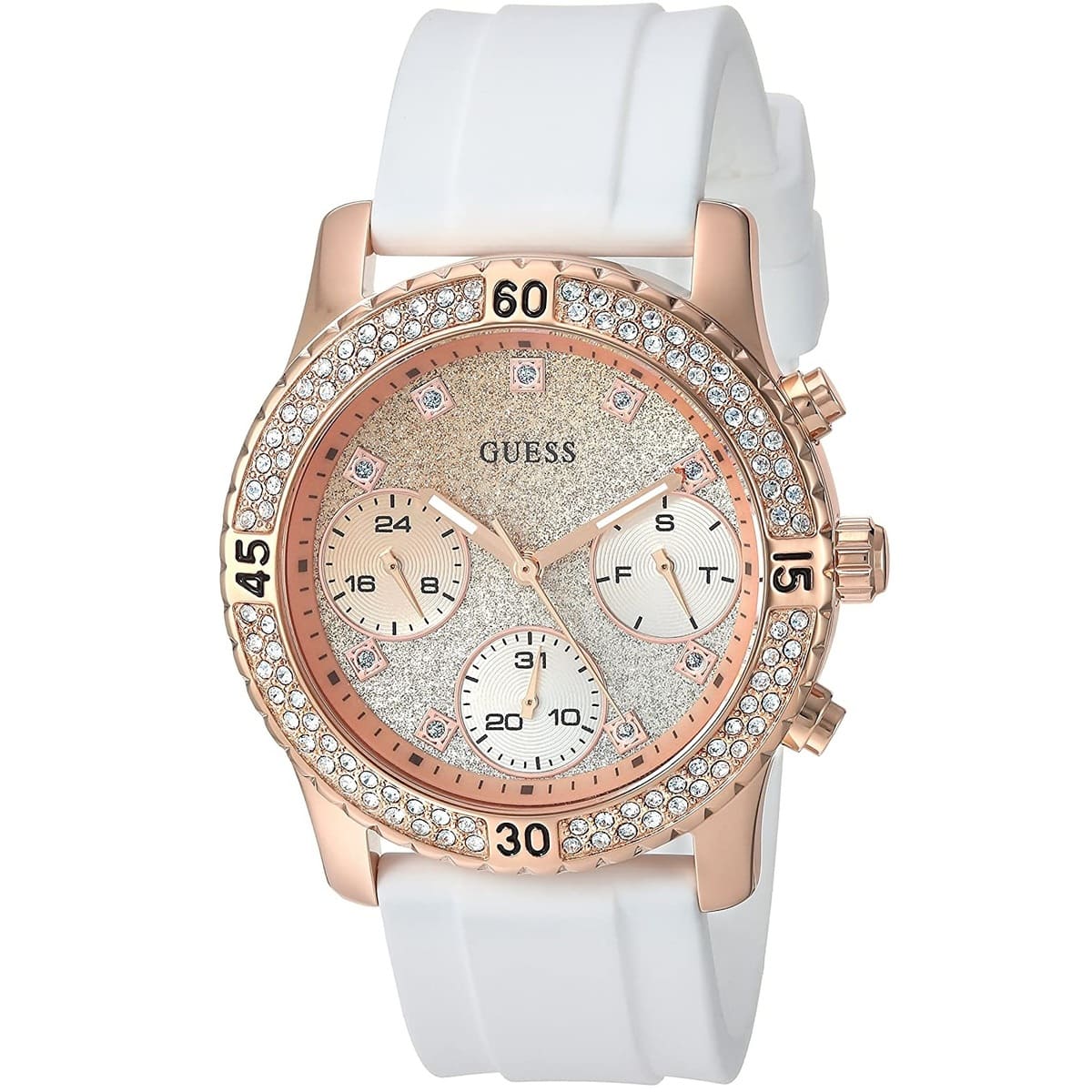 w1098l5 guess watch women white rubber confetti 2 1