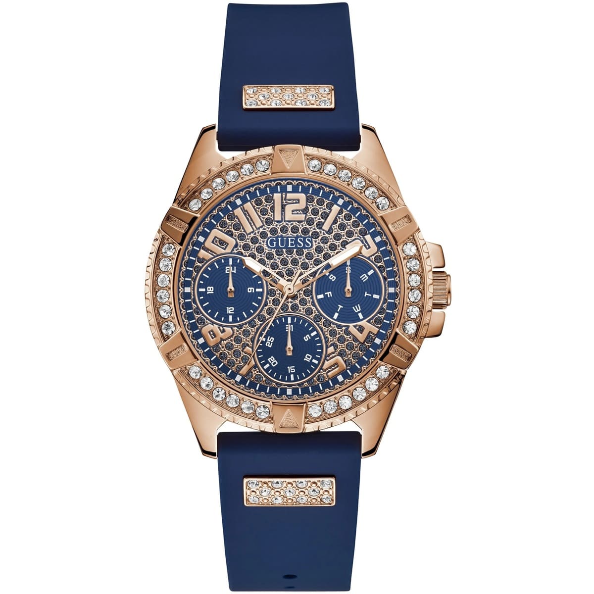 w1160l3 guess watch women blue rubber lady frontier 1