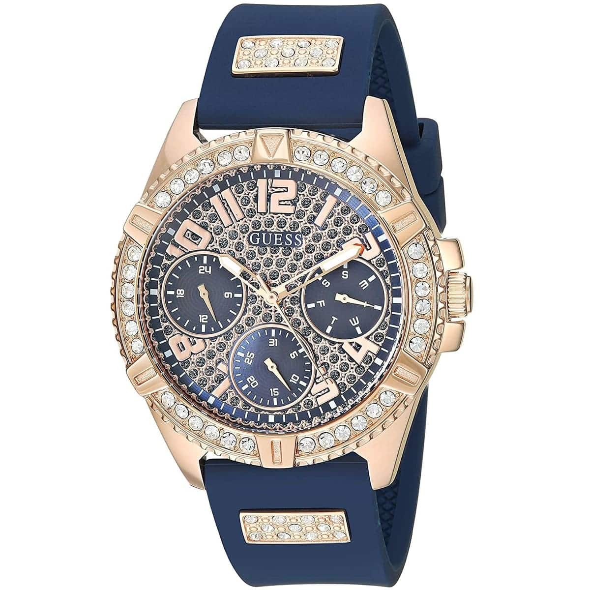 w1160l3 guess watch women blue rubber lady frontier 2 1