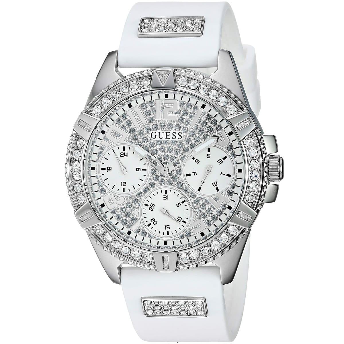w1160l4 guess watch women white rubber lady frontier 2 1