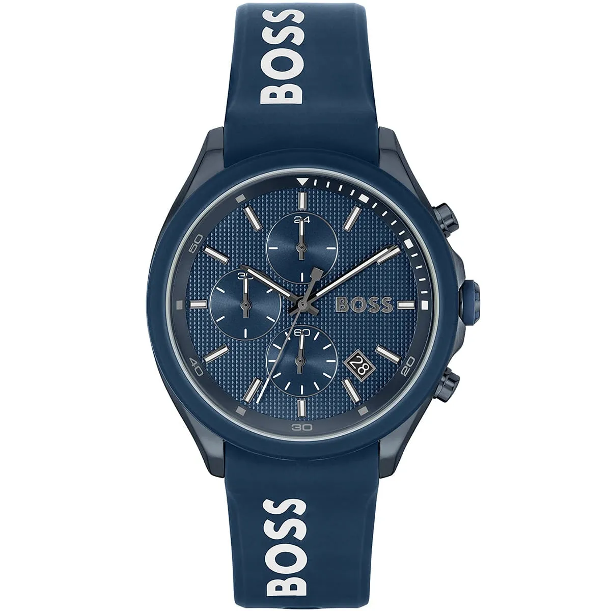 1514061 hugo boss watch men blue dial rubber strap quartz battery analog chronograph velocity
