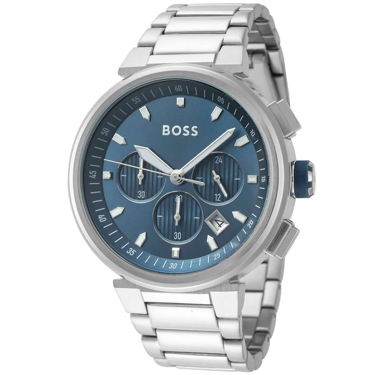 1513999 hugo boss watch men blue dial metal stainless silver strap quartz battery analog chronograph one 2