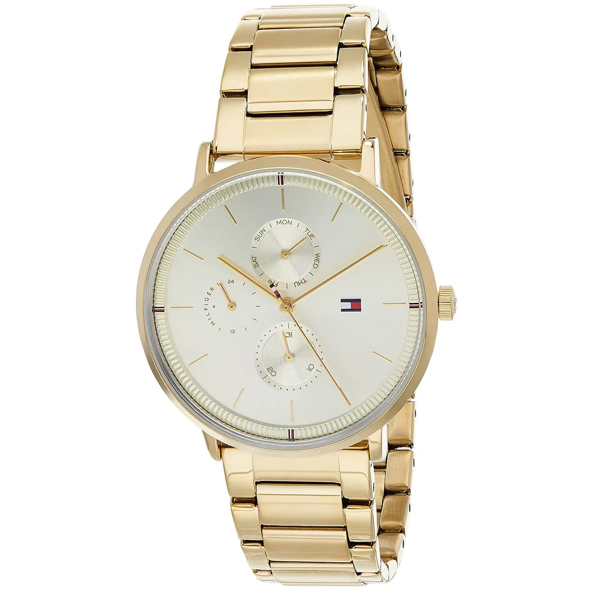 1782297 tommy hilfiger watch women gold dial metal stainless steel golden strap quartz battery analog jenna 2 1
