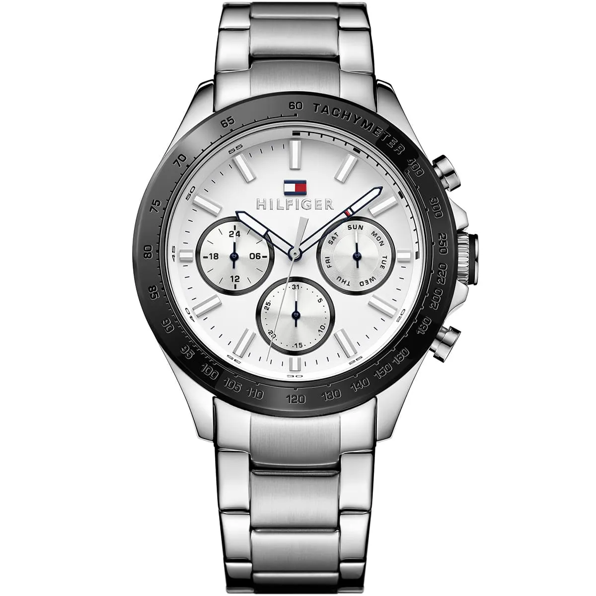 1791227 tommy hilfiger watch men white dial metal stainless steel silver strap quartz battery analog hudson 1