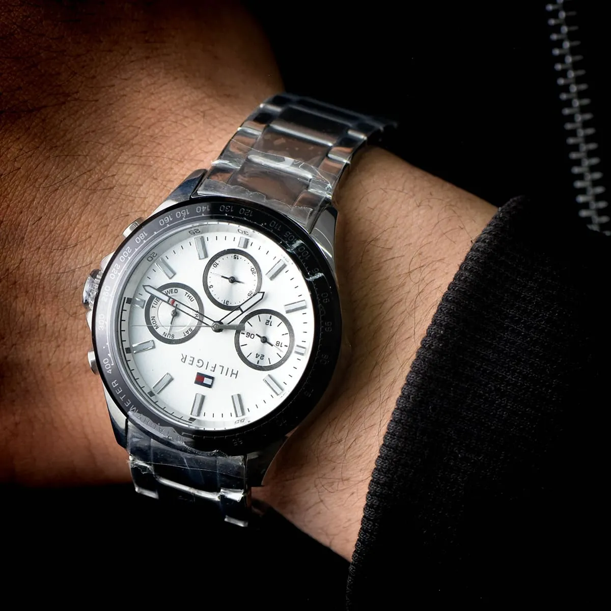 1791227 tommy hilfiger watch men white dial metal stainless steel silver strap quartz battery analog hudson 2 1