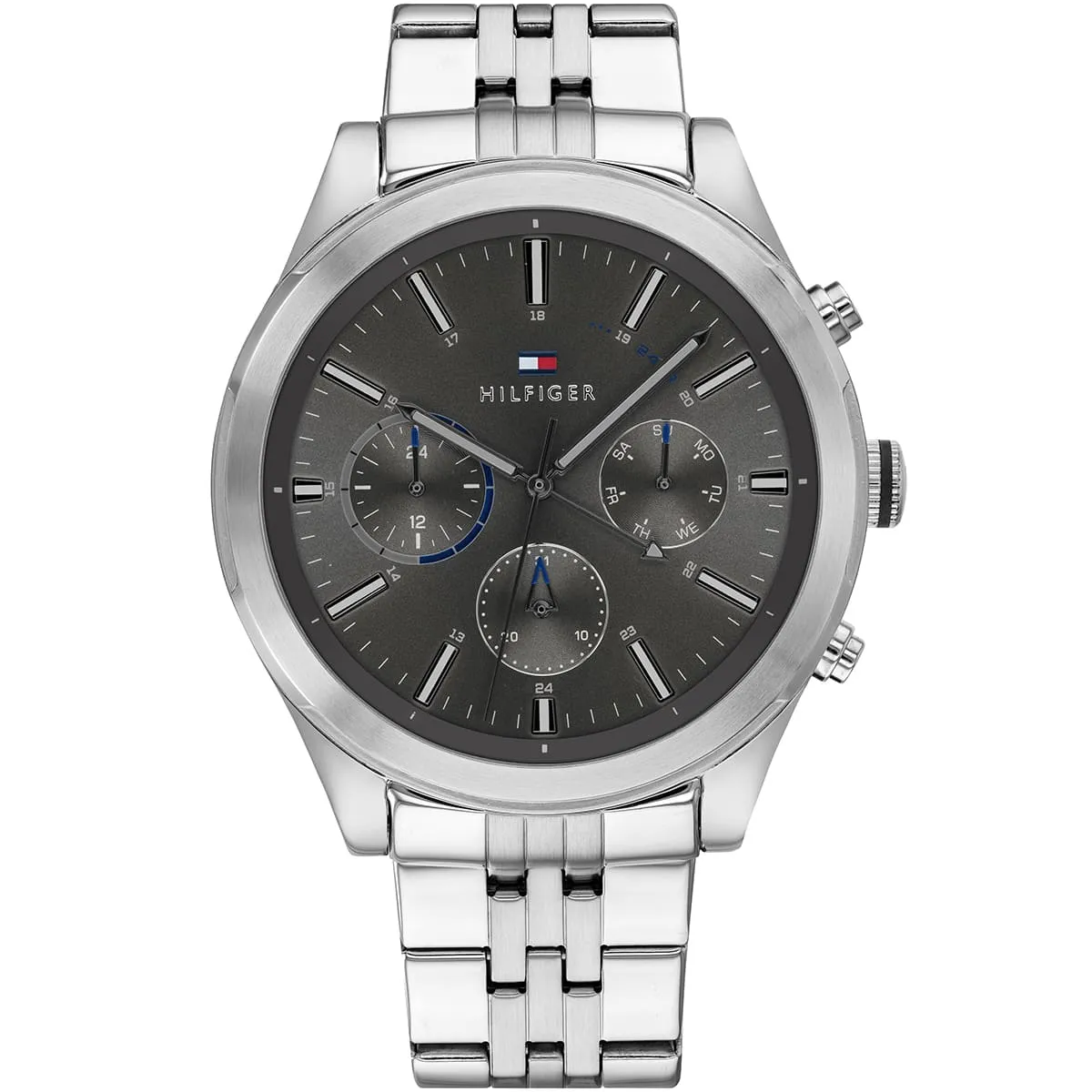 1791737 tommy hilfiger watch men gray dial metal stainless steel silver strap quartz battery analog ashton 1