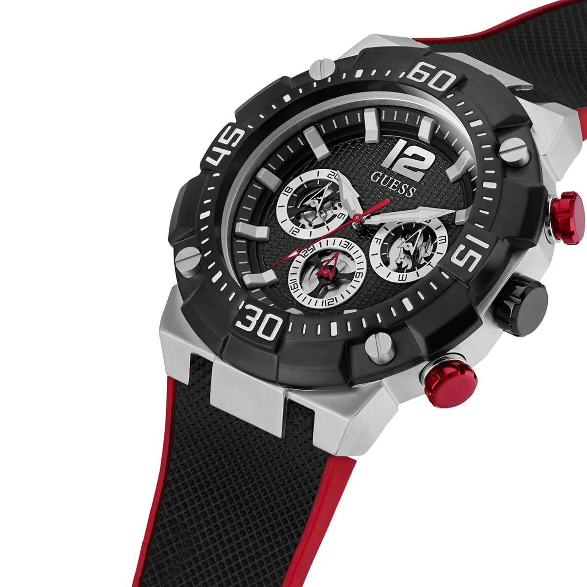 gw0264g1 guess watch men black dial rubber strap quartz battery analog navigator 2