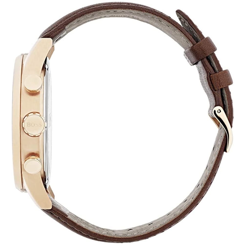 1513496 hugo boss watch men brown leather navigator 7