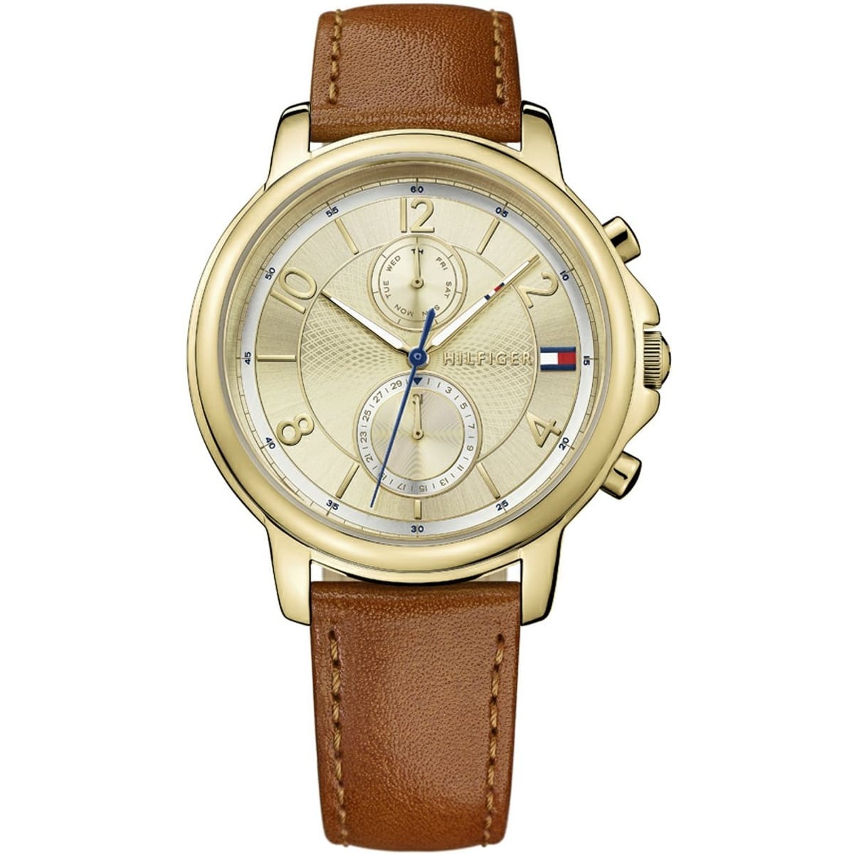 1781818 tommy hilfiger watch women brown leather claudia