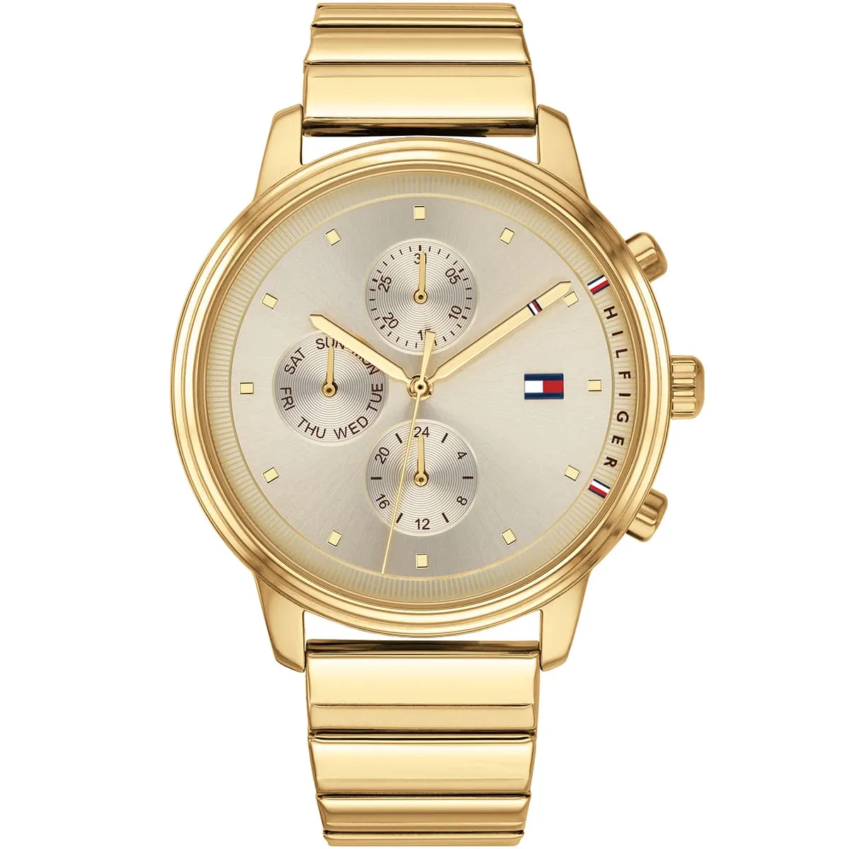 1781905 tommy hilfiger watch women gold dial metal stainless steel golden strap quartz battery analog blake