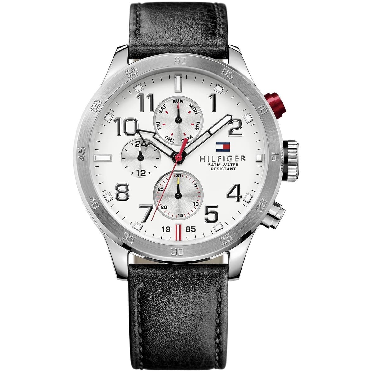 1791138 tommy hilfiger watch men black leather trent