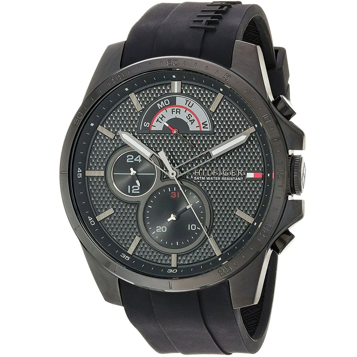 1791352 tommy hilfiger watch men black rubber decker 2