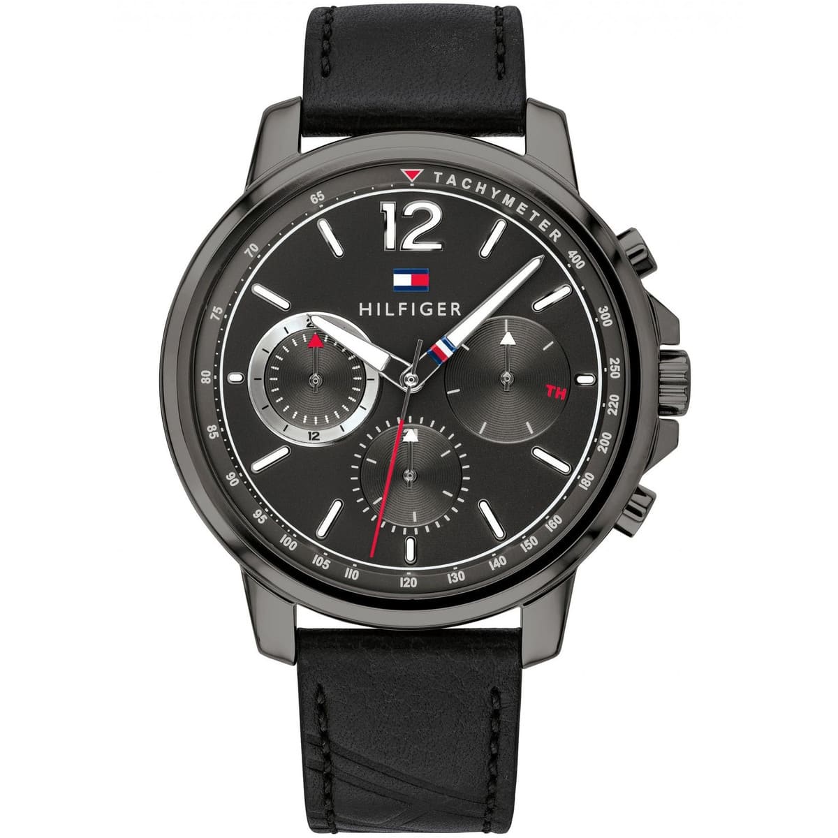 1791533 tommy hilfiger watch men black leather landon