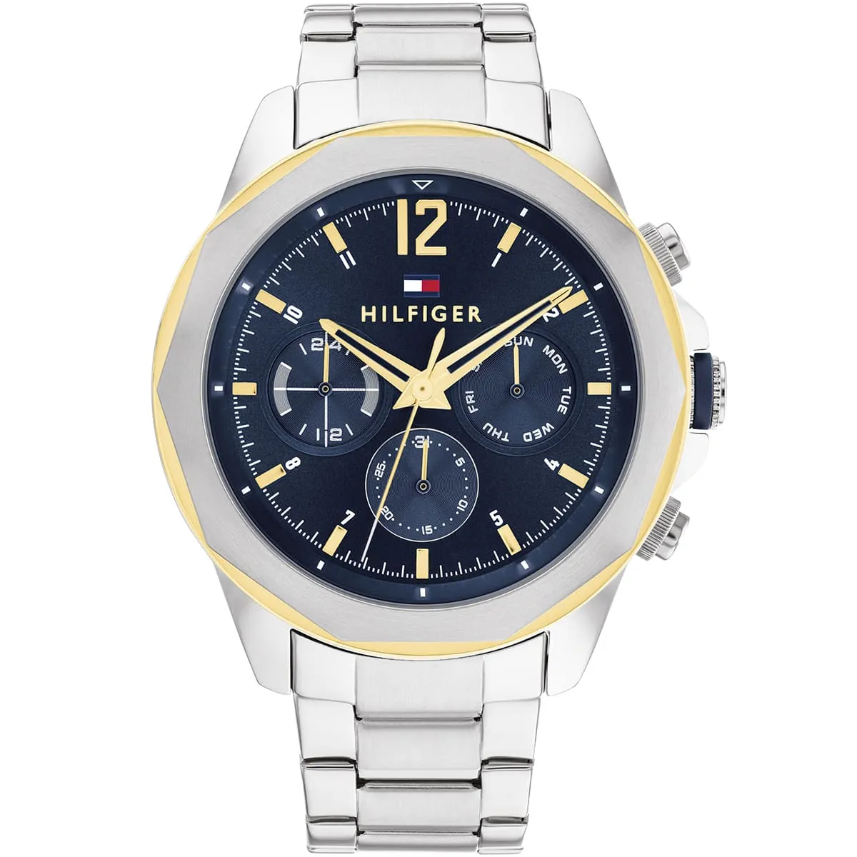 1792059 tommy hilfiger watch men blue dial metal stainless steel silver strap quartz battery analog lars