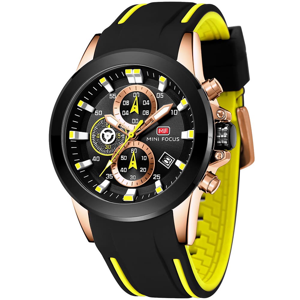mf0287g 02 mini focus watch for men black dial rubber strap quartz battery analog chronograph 3