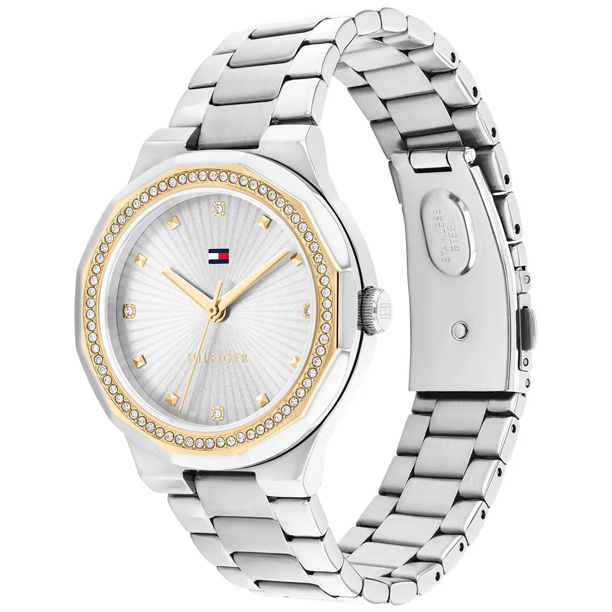 1782723 tommy hilfiger watch women crystals silver dial metal stainless steel strap quartz analog piper 2