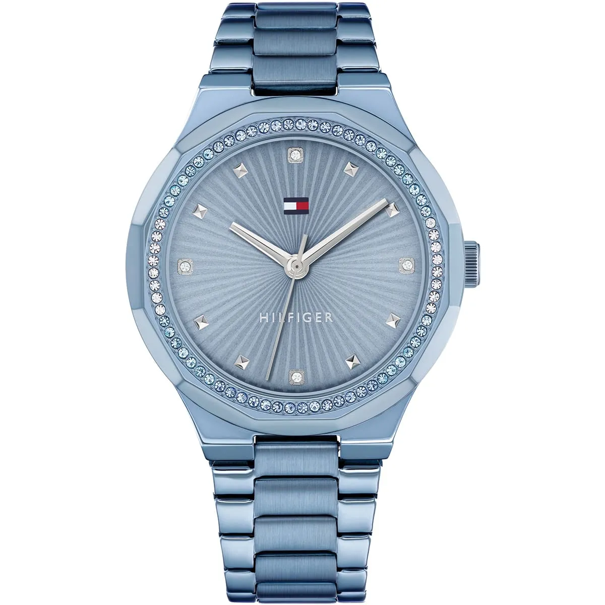 1782724 tommy hilfiger watch women crystals blue dial metal stainless steel strap quartz analog piper 1
