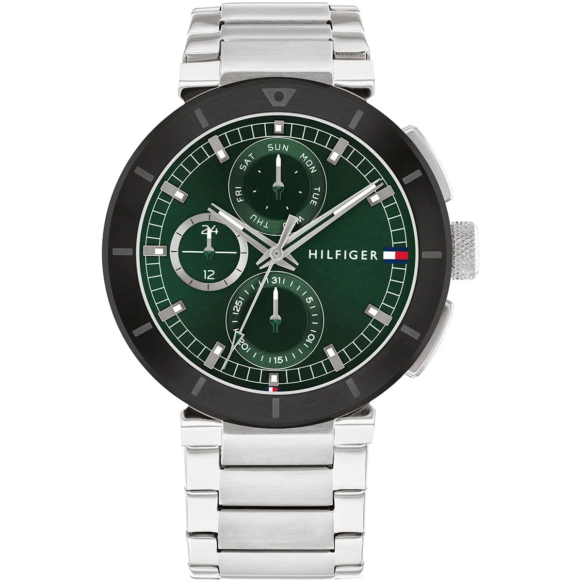1792117 tommy hilfiger watch men green dial metal stainless steel silver strap quartz analog lorenzo