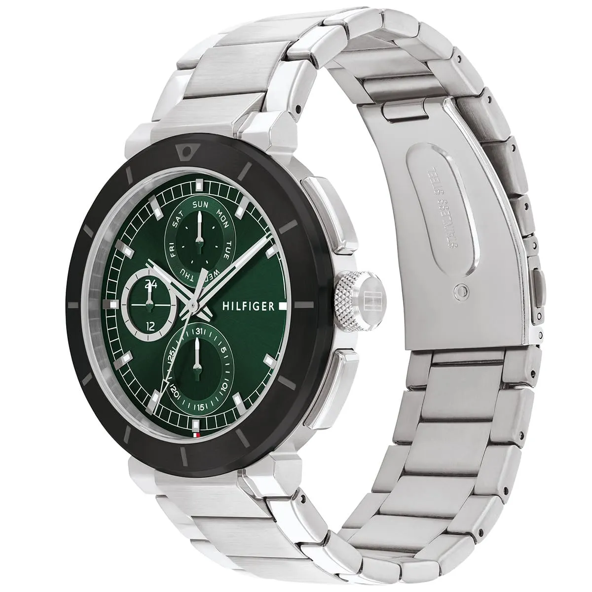 1792117 tommy hilfiger watch men green dial metal stainless steel silver strap quartz analog lorenzo 2