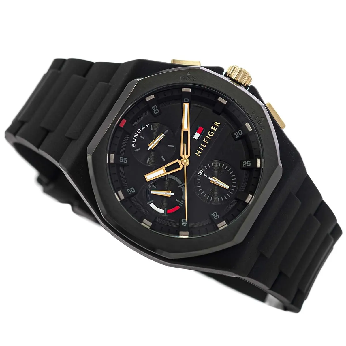 1792120 tommy hilfiger watch men black dial rubber strap quartz analog neo 4