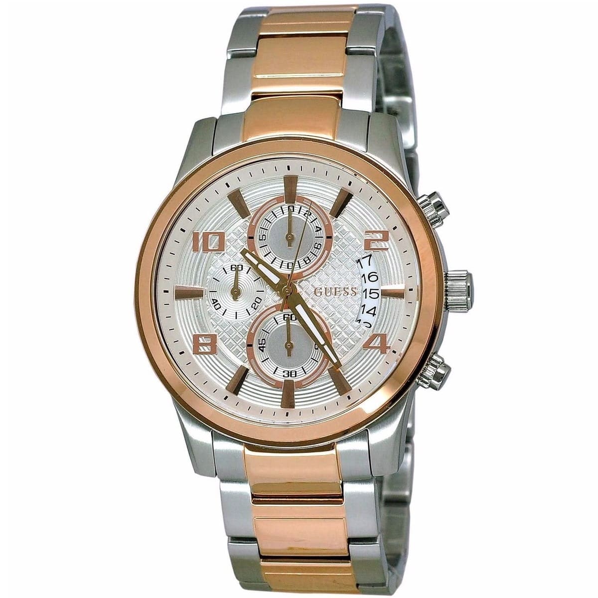 w0075g2 guess watch men silver rose gold metal exec 2
