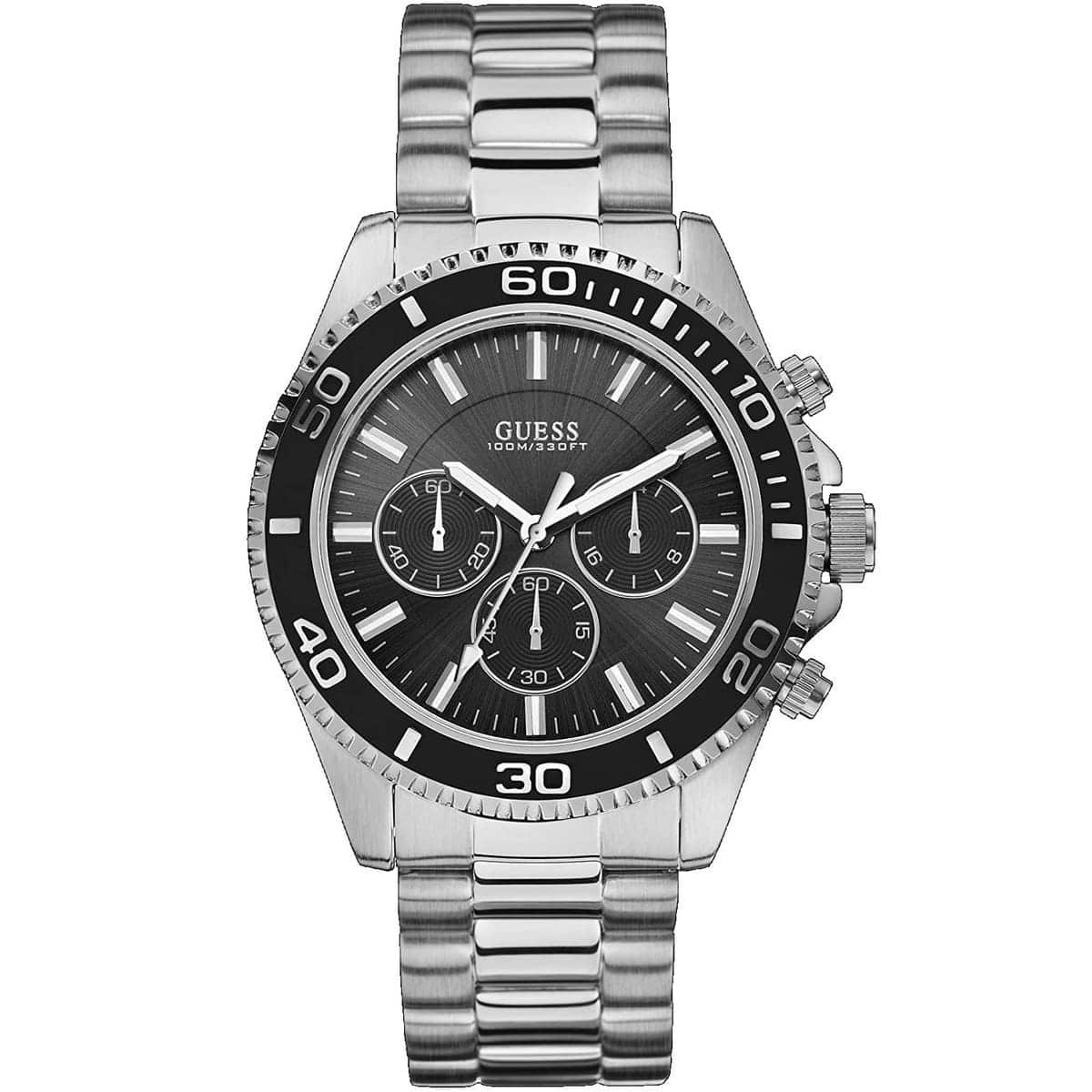 w0170g1 guess watch men silver metal chaser