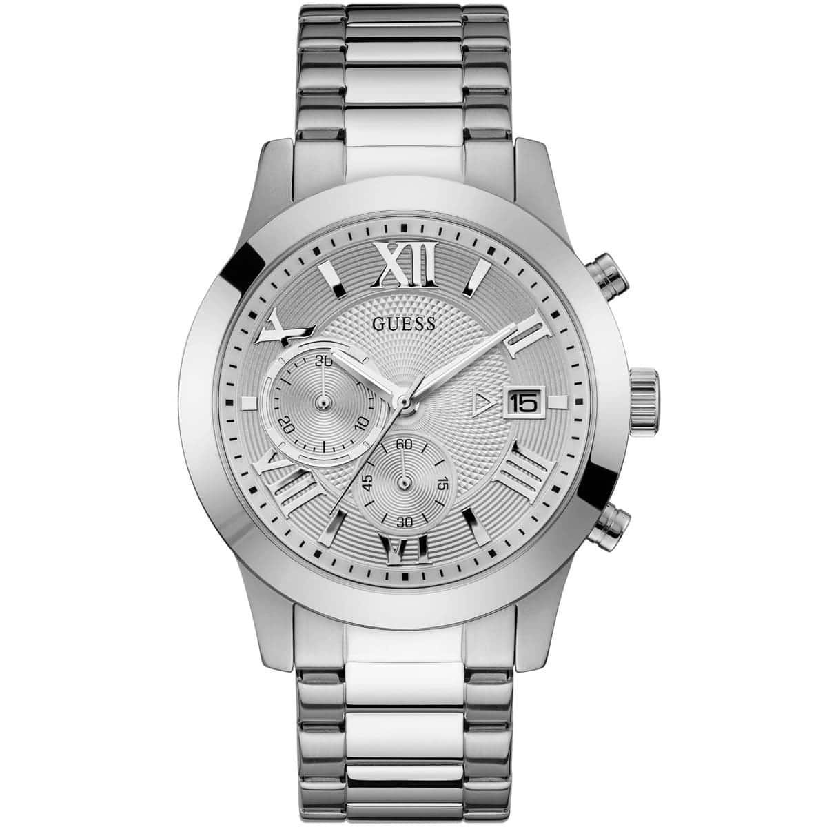 w0668g7 guess watch men silver metal atlas