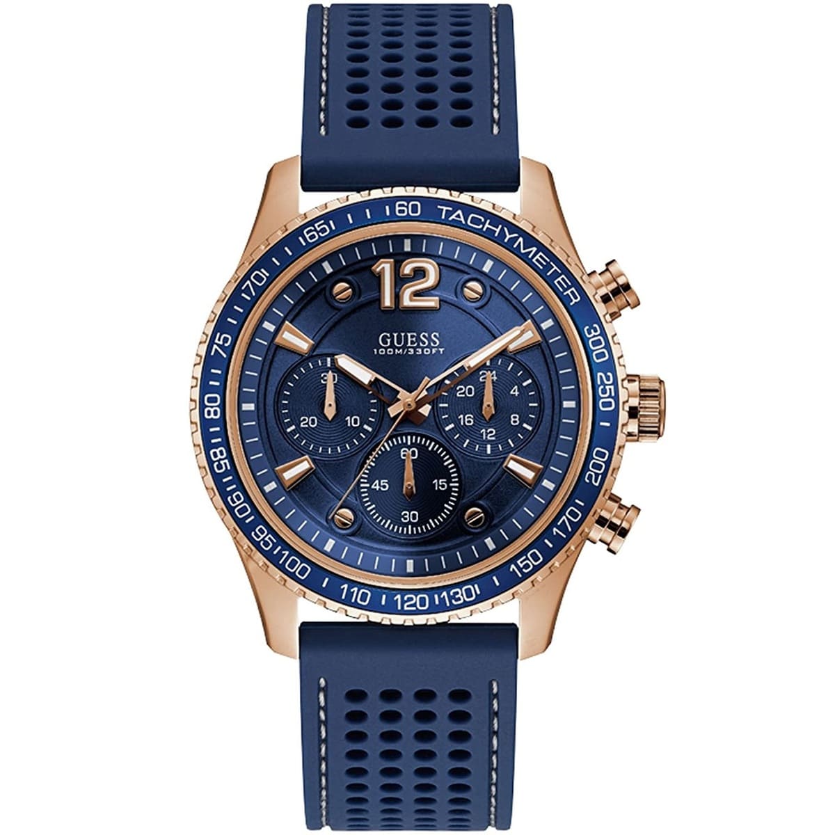 w0971g3 guess watch men blue rubber fleet