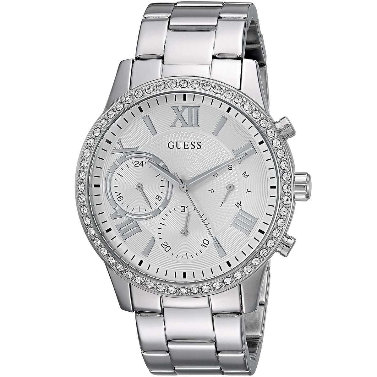 w1069l1 guess watch women silver metal solar 2