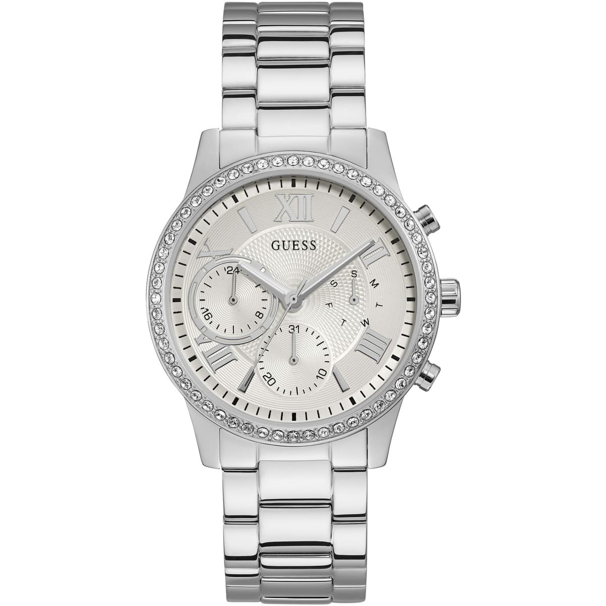 w1069l1 guess watch women silver metal solar