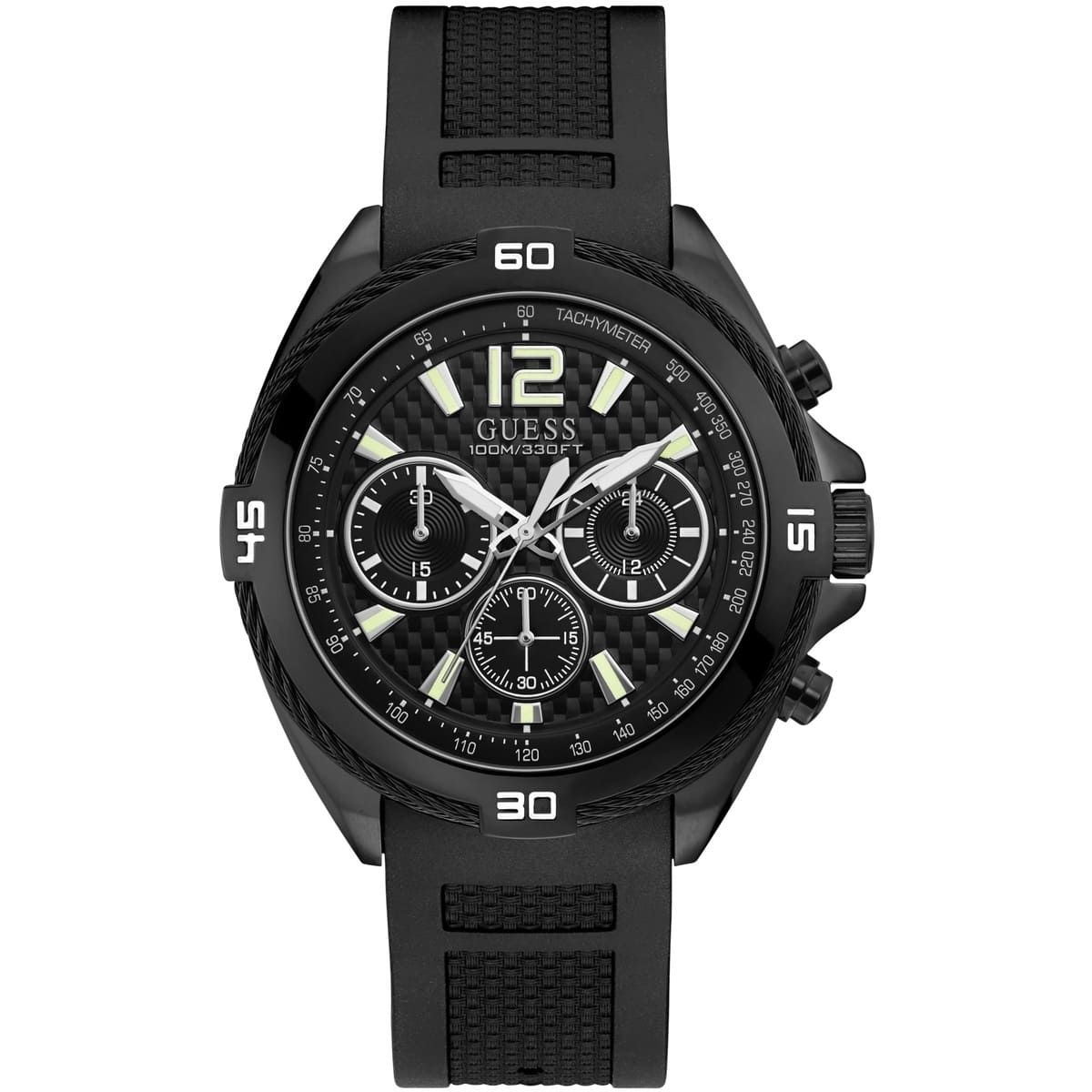 w1168g2 guess watch men black rubber surge