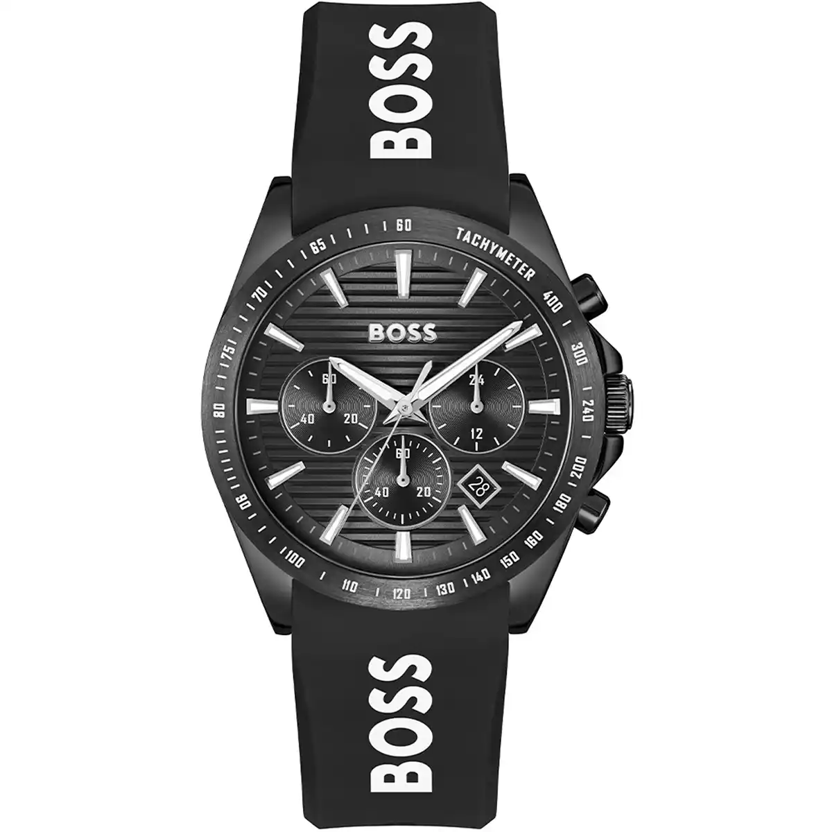 1514289 hugo boss watch men full black rubber strap egypt strike
