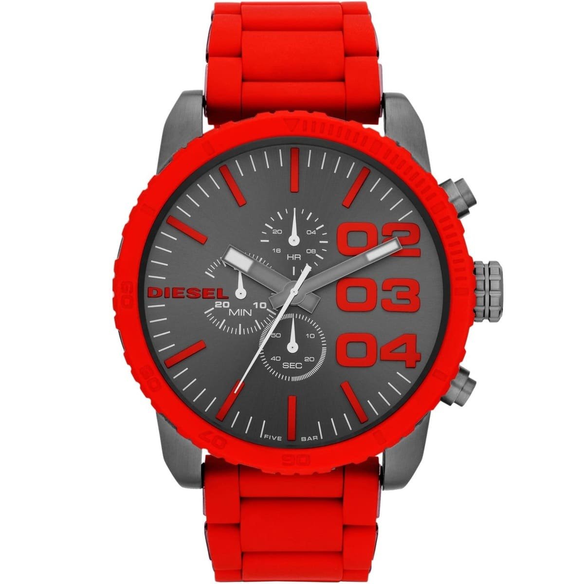dz4289 diesel watch men red metal double down