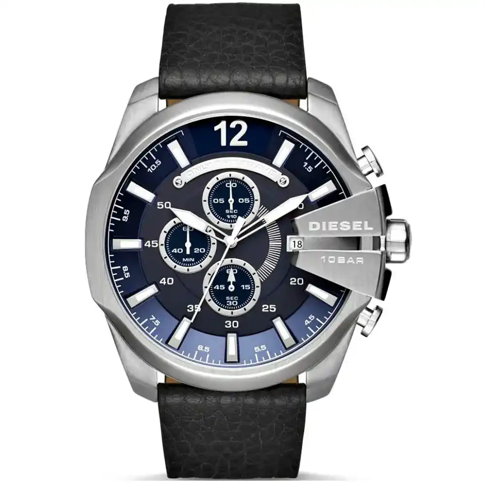dz4423 original diesel men watch blue dial black leather strap egypt