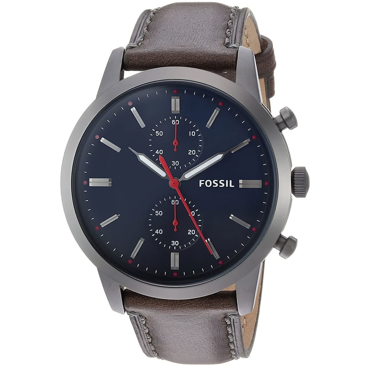 fs5378 fossil men brown leather townsman chrono horloge 2