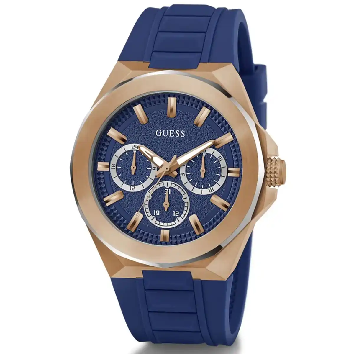 gw0799g2 original guess watch blue dial rubber strap dashboard egypt 2