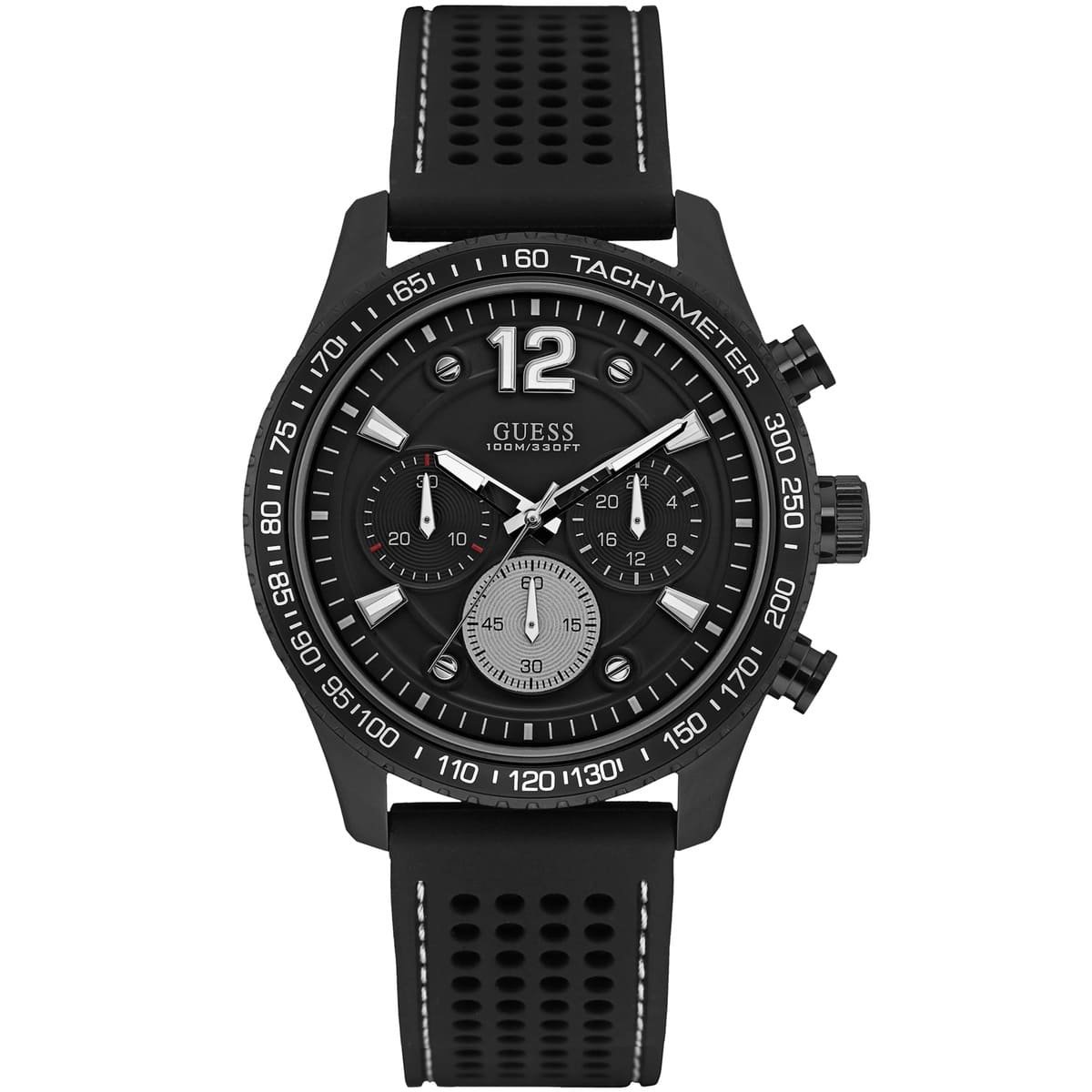 w0971g1 guess watch men black rubber fleet