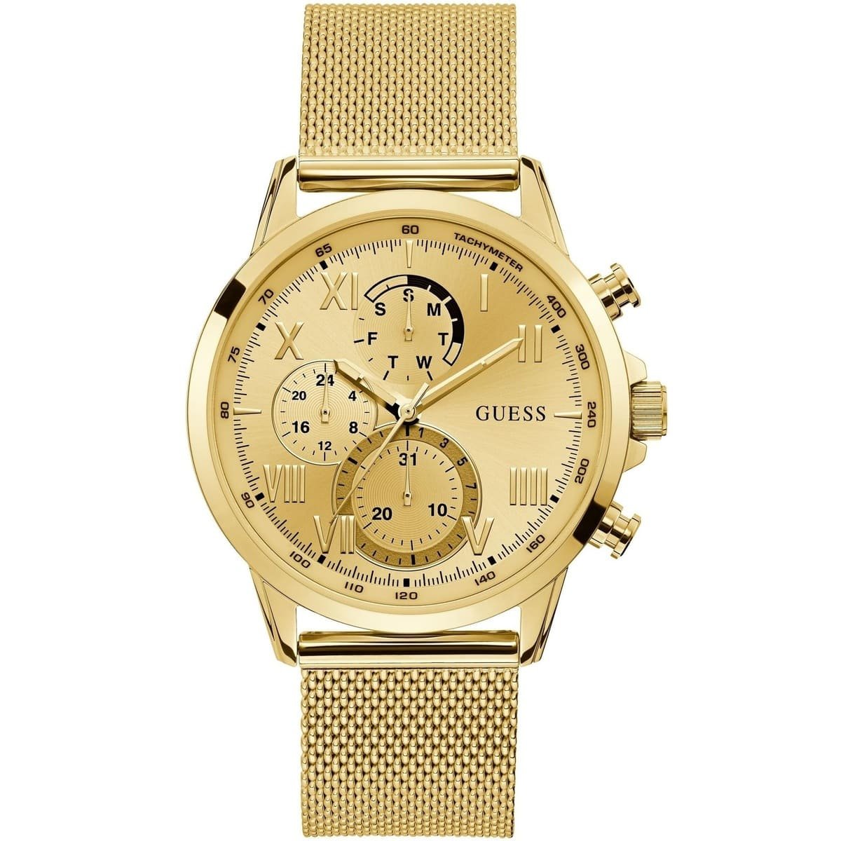w1310g2 guess watch men gold metal porter
