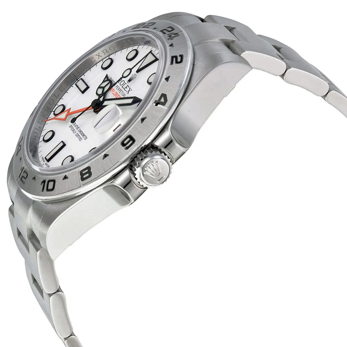 226570 0001 rolex watch oyster perpetual date superlative chronometer officially certified men white dial metal silver strap automatic analog sweeping hands explorer ii 3