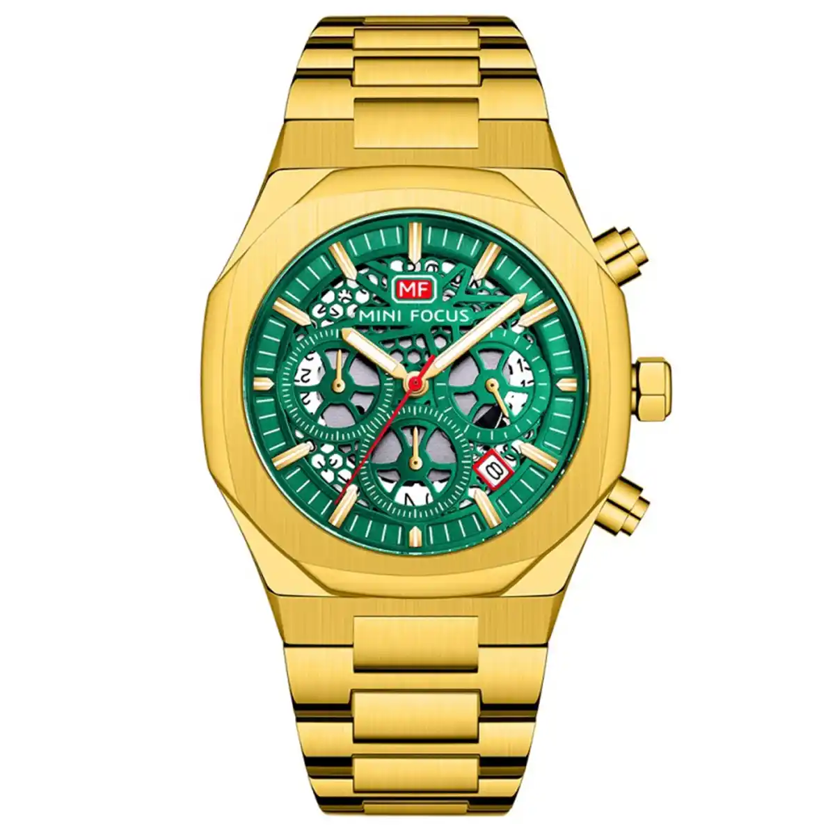 mf0411g 02 mini focus men watch green dial gold metal strap egypt