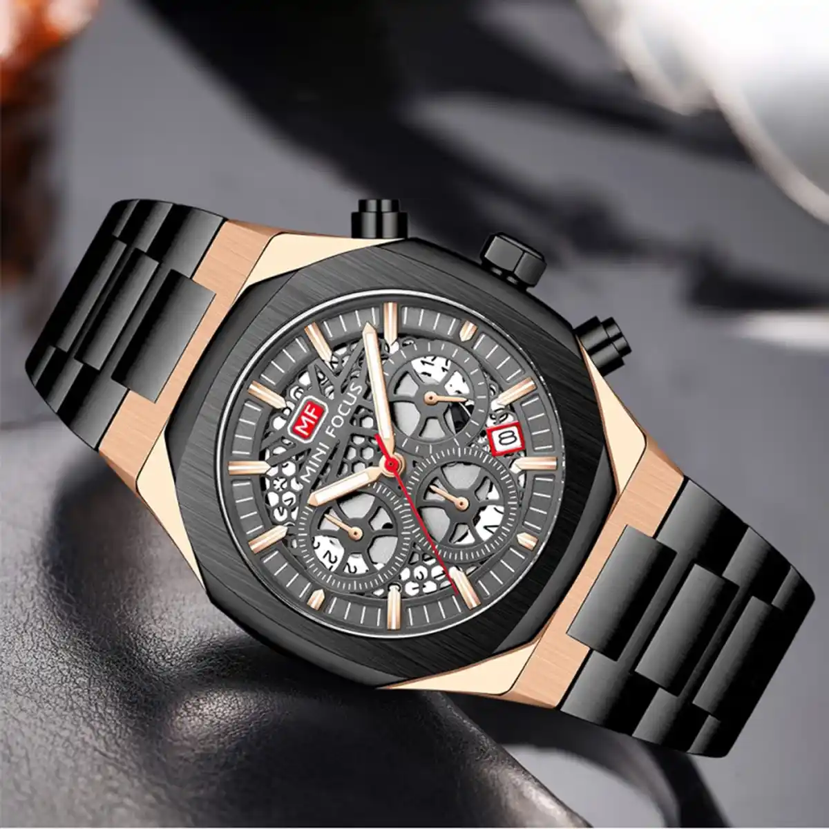 mf0411g 04 mini focus men watch balck dial metal strap egypt 4