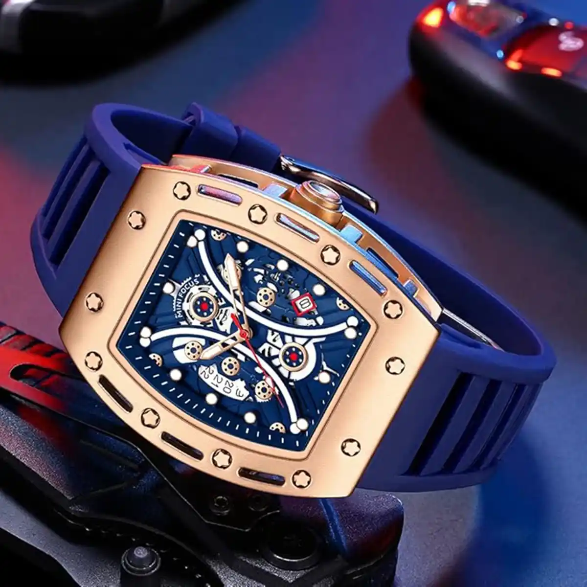 mf0420g.02 original mini focus men watch blue dial rubber strap egypt 2