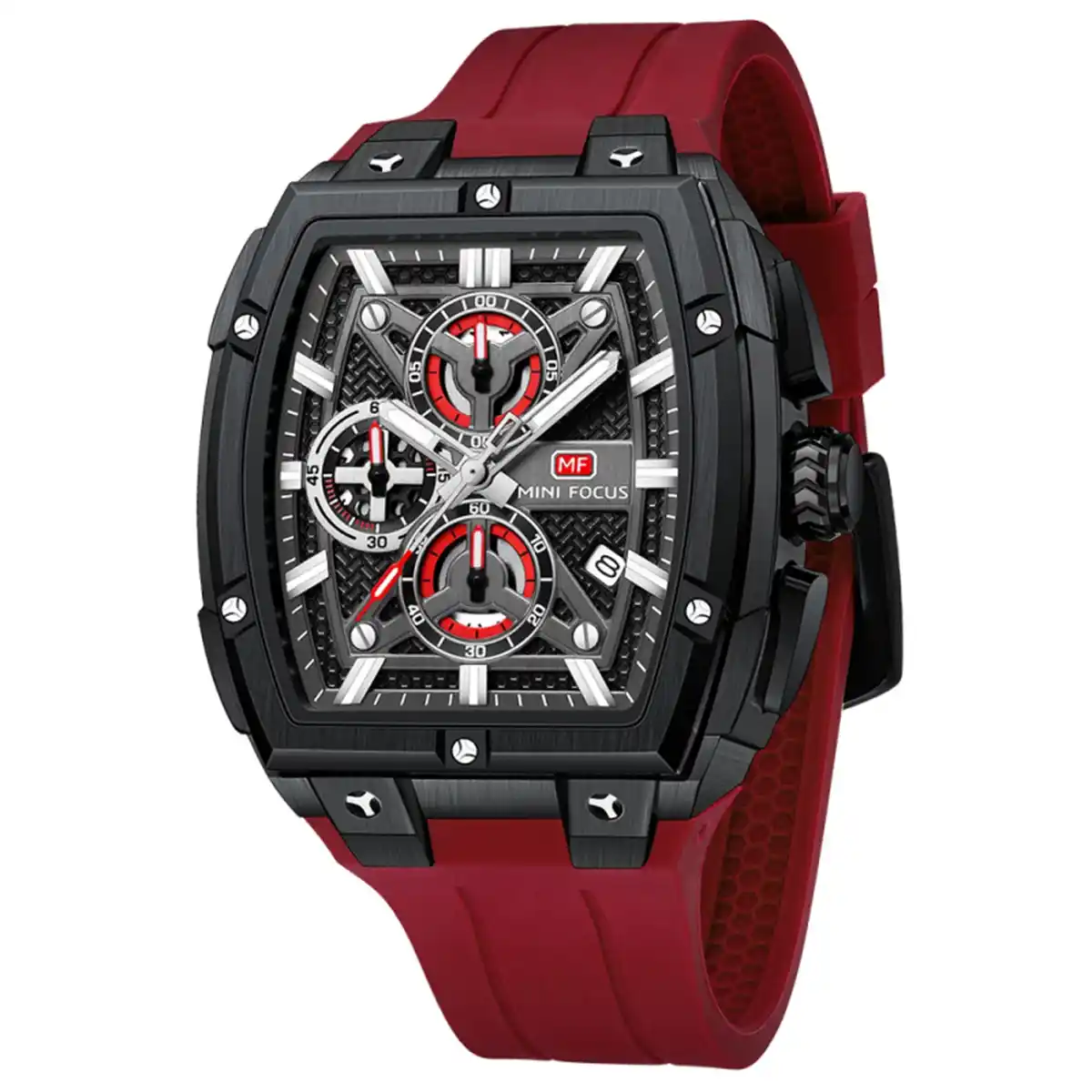 mf0602G.04 original mini focus men watch black dial red rubber strap egypt 2