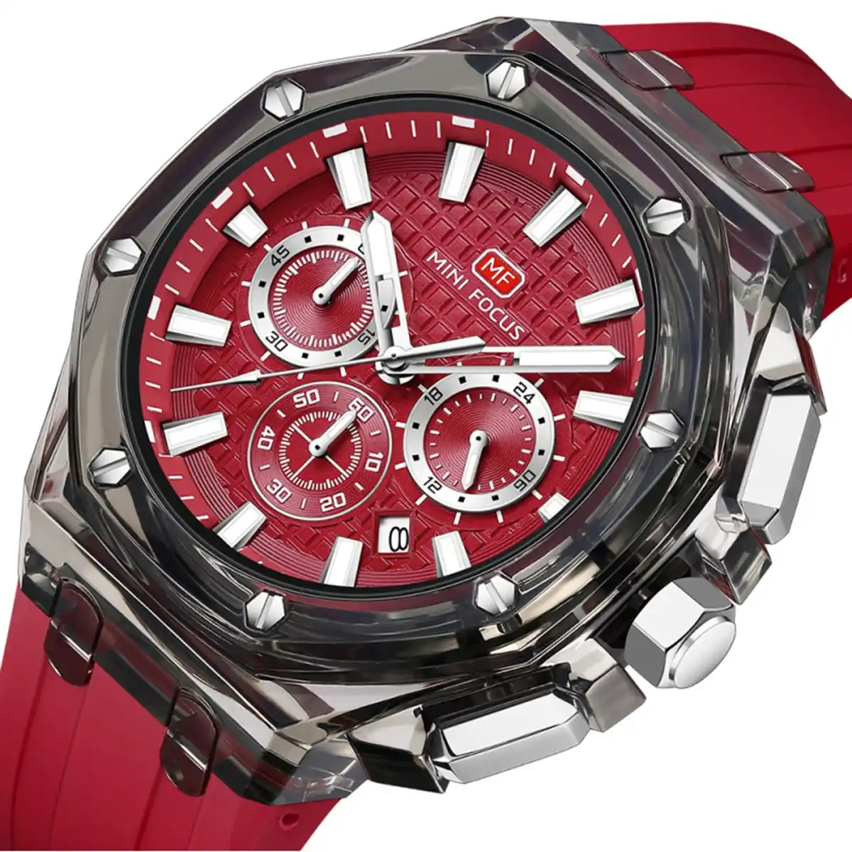 mf0616g.03 original mini focus men watch red dial red rubber strap egypt 2